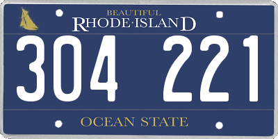 RI license plate 304221