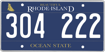 RI license plate 304222