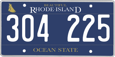 RI license plate 304225