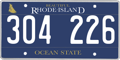 RI license plate 304226