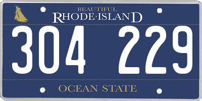 RI license plate 304229
