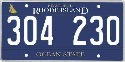 RI license plate 304230