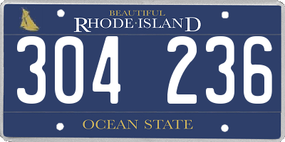 RI license plate 304236