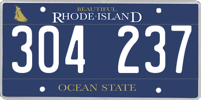RI license plate 304237