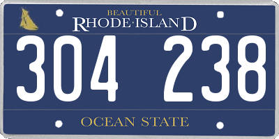RI license plate 304238