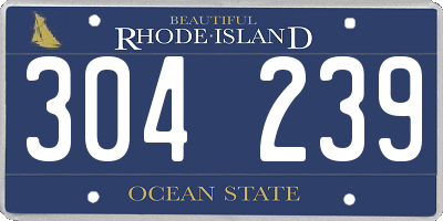 RI license plate 304239