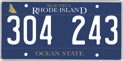 RI license plate 304243