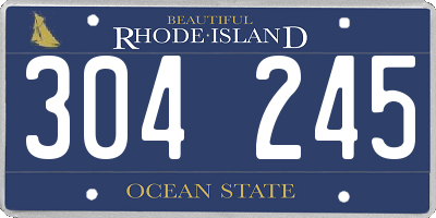 RI license plate 304245