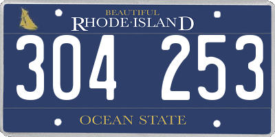 RI license plate 304253