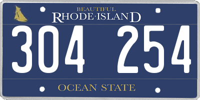 RI license plate 304254