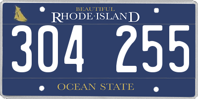 RI license plate 304255