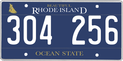 RI license plate 304256