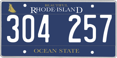RI license plate 304257