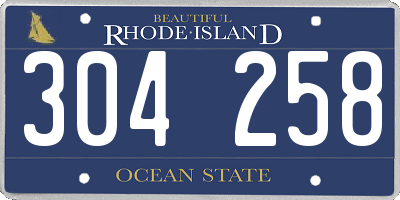 RI license plate 304258