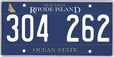 RI license plate 304262