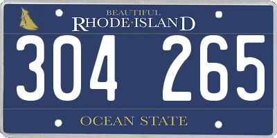 RI license plate 304265