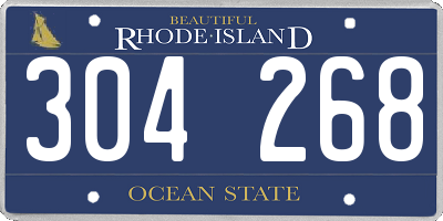 RI license plate 304268