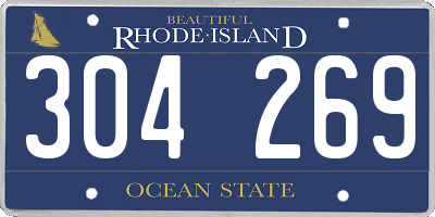 RI license plate 304269