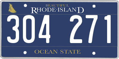 RI license plate 304271
