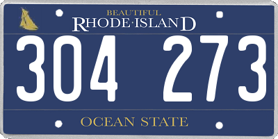 RI license plate 304273