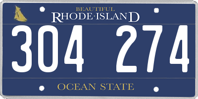 RI license plate 304274
