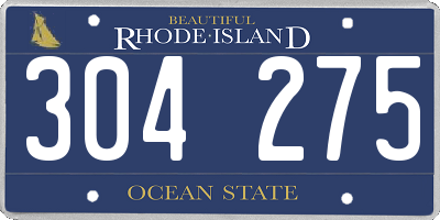 RI license plate 304275