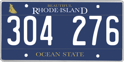 RI license plate 304276