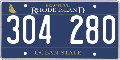 RI license plate 304280