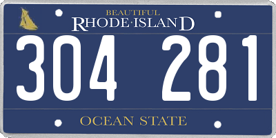 RI license plate 304281
