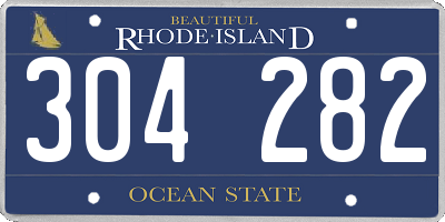RI license plate 304282
