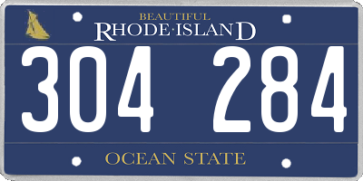 RI license plate 304284