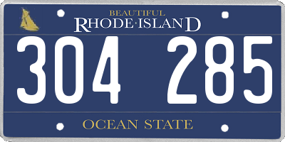 RI license plate 304285