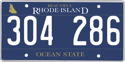 RI license plate 304286