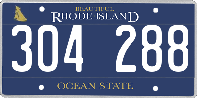 RI license plate 304288