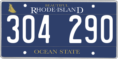 RI license plate 304290