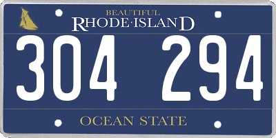 RI license plate 304294