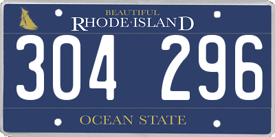 RI license plate 304296