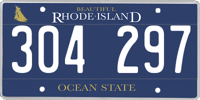 RI license plate 304297