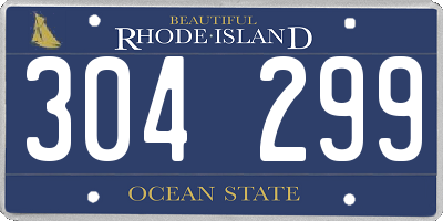 RI license plate 304299