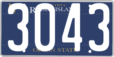 RI license plate 3043