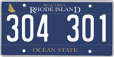RI license plate 304301