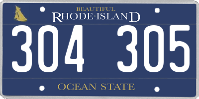 RI license plate 304305