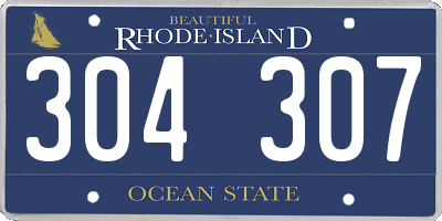 RI license plate 304307