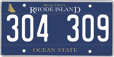 RI license plate 304309