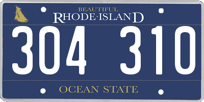 RI license plate 304310