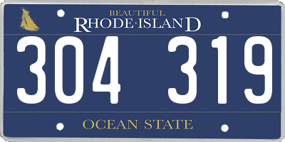 RI license plate 304319