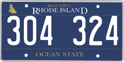 RI license plate 304324