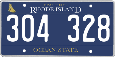 RI license plate 304328