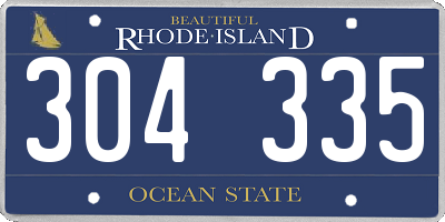 RI license plate 304335