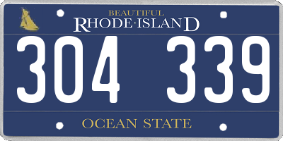 RI license plate 304339